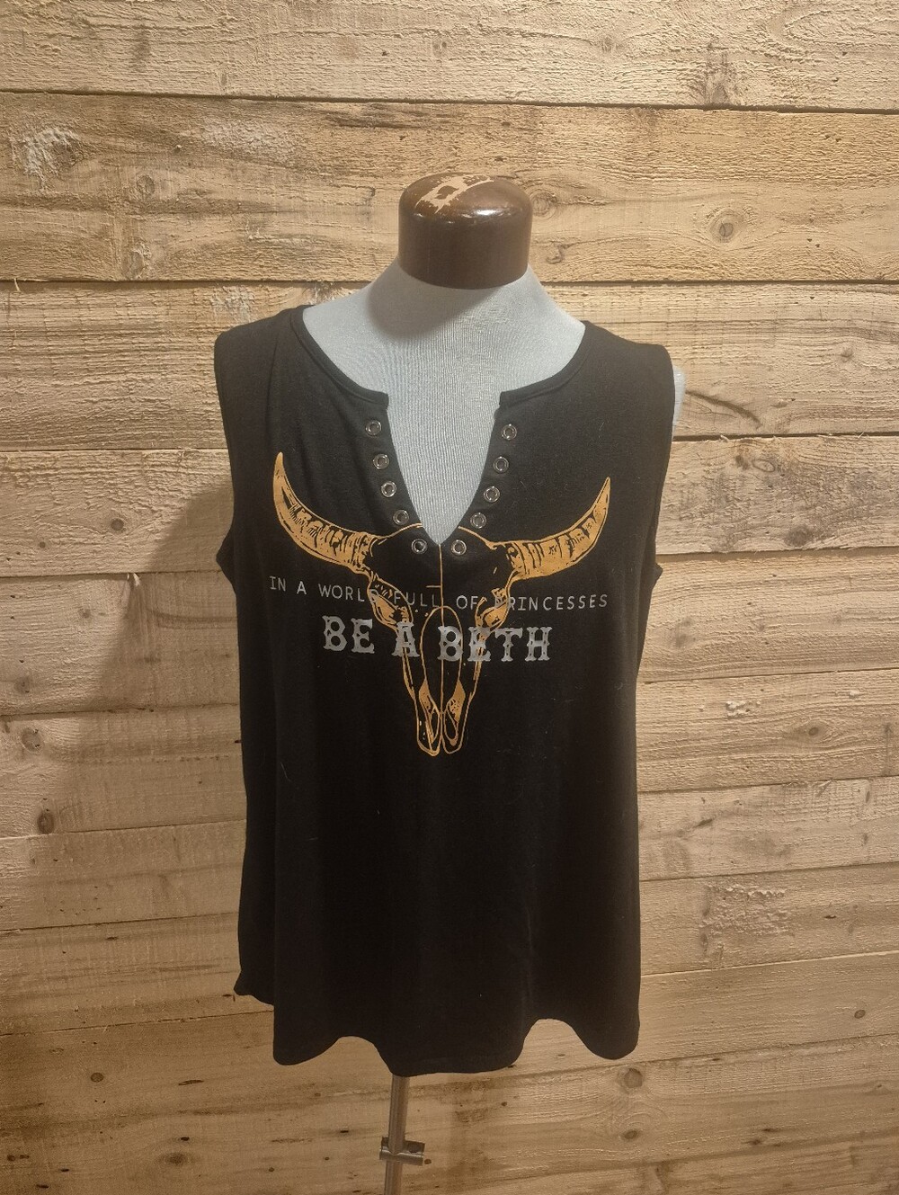 Be a Beth Black Graphic Sleeveless Tank Top